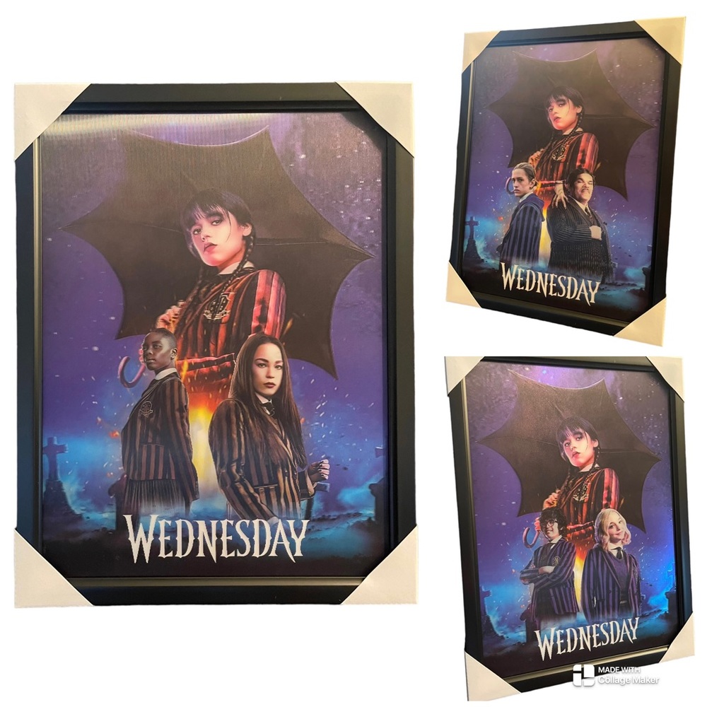 📦 New Wednesday Addams Framed 3D Lenticular Poster / Picture